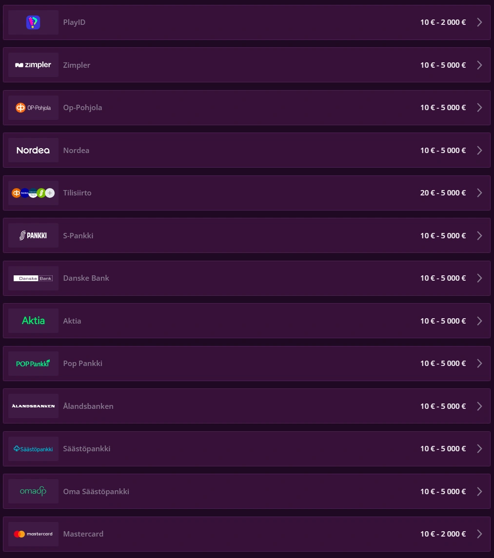 Malina Casinon maksutavat: talletukset ja kotiutukset
