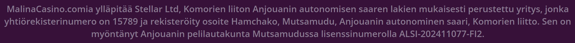 Malina Casinon lisenssit ja turvallisuus