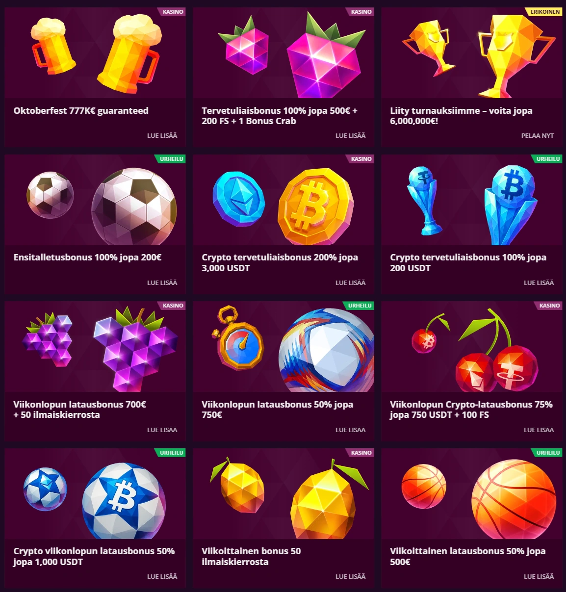 Bonukset ja kampanjat Malina Casinolla